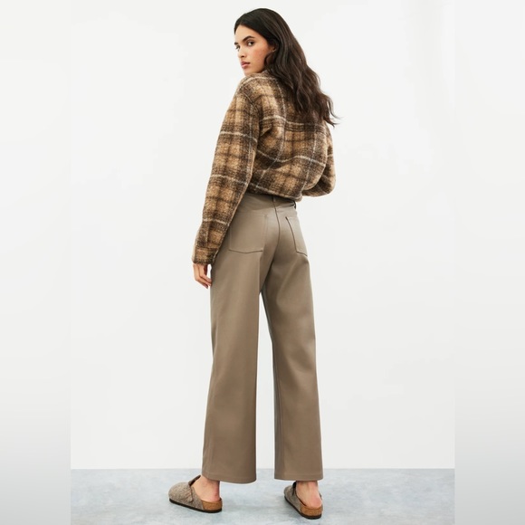 Aritzia Wilfred Free Valerie Straight Leg Vegan Leather Pants Black size 0 - Picture 5 of 16